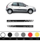 Par Adesivo Porta Carro Celta Chevrolet Faixas Personalizada
