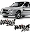 Par Adesivo Resinado Wind Super Compatível Corsa Preto