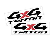 Par Adesivos 4x4 Mitsubishi L200 Triton Lateral Md2 Preto