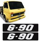 Par Adesivos 6-90 Caminhão Volkswagen Emblema Preto Resinado