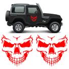Par Adesivos Caveira Skull Lateral Carro Decorativo Tuning
