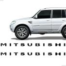 Par Adesivos Mitsubishi Preto Friso Lateral Para Pajero Tr4