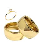Par Aliança Casamento Boleada 10mm Tungstênio ouro 18k