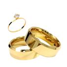 Par Aliança Casamento Chanfrada 8mm Tungstênio ouro 18k