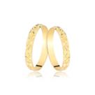 PAR ALIANÇAS 3MM DELICADA ESTRELA OURO amarelo 18K MJ6