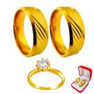 Par Alianças 6mm Ouro 18k Riscos Anatomica Tradicional + Anel Solitário 2mm Ouro 18k Zirconia Par Alianças 6mm Ouro 18k Riscos Anatomica Tradicional + Anel Solitário 2mm Ouro 18k Zirconia