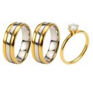 Par Alianças Casamento 6mm Ouro 18k + Anel Solitário 2mm Banhado Ouro 18k Pedra Zirconia Casal Luxo Par Alianças Casamento 6mm Ouro 18k + Anel Solitário 2mm Banhado Ouro 18k Pedra Zirconia Casal Luxo