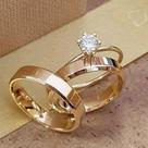 Par Alianças Chanfrada 6MM Casamento banhada a ouro Par Alianças Chanfrada 6MM Casamento banhada a ouro