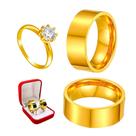 Par Alianças Compromisso Ouro 8mm Reta + Anel Solitário 2mm Banhado Ouro 18k Com Zirconia Branca Luxo Par Alianças Compromisso Ouro 8mm Reta + Anel Solitário 2mm Banhado Ouro 18k Com Zirconia Branca Luxo