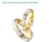 Par Alianças Noivado Casamento e Bodas De Prata Casal Tradicional Ouro 18 Kilates