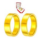 Par Alianças Reta Ouro 18k 6mm + Porta Joias Luxo Casamento Noivado Casal Compromisso Par Alianças Reta Ouro 18k 6mm + Porta Joias Luxo Casamento Noivado Casal Compromisso