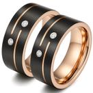 Par Alianças Tungstênio Pretas e Rosé 8mm Cravejada Zircônias Anatômica Namoro Compromisso Noivado Não Risca Não Escurece Qualidade Premium Luxo Joia