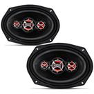 Par Alto Falante Shutt 6x9" 220W RMS 4 Ohms Quadriaxial Bobina Simples Preto Potência 880W Máx