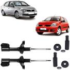 Par amortecedor dianteiro kit completo batente coifa e coxim renault symbol 2009 a 2013 clio 1.6 1999 2000 2001 2002 2003 2004 2005 2006 2007 a 2009