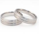 Par Anel De Prata Namorados 4mm Brilhante Friso Casal Luxo Tradicional Anatomico