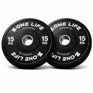 Par Anilha Olímpica Bumper 15kg One Life Sports Competição