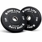 Par Anilha Olímpica Bumper One Life Sports 5kg Fitness