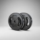 Par Anilhas 5kg Cada (total 10kg) Furo 28mm Halter Barra