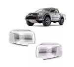 Par Aplique Capa Cromada Retrovisor L200 Triton 2008 Em Diante