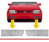 PAR Aplique Defletor Dianteiro Golf MEXICANO GL / GLX 94 95 96 97 98 Cristal