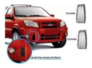 Par Aplique Grade Para-choque Ecosport 2008 Até 2012 Cromada