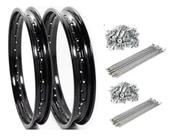 Par Aro Preto 18x1.60 18x1.85 com Raios 4mm Cg Titan Fan 150