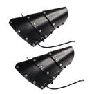 Par Braceletes Couro De Placas Preto Cosplay Medieval