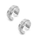 par brinco de pressão para cartilagem folheada estilo europa fake piercing brilha brilhante prata