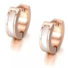 Par Brinco Feminino Luna Banho Rosê Gold 18k Aço Cirúrgico