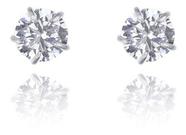 Par Brinco Masculino Com Zirconia Em Aço Inox Redondo 4mm