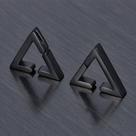 par brinco preto Triangular pressão aço não precisar furo