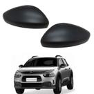 Par Capa Retrovisor Citroen C4 Cactus 2018 2019 2020 2021 2022 2023 2024 Preto Fosco Original