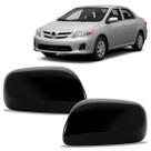 Par Capa Retrovisor Corolla 2008 A 2012 S/ Furo Preto Liso