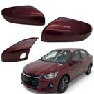 Par Capa Retrovisor Onix Plus 2020 2021 2022 2023 2024 2025 Vermelho Carmim Com Furo Sensor Original