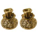 Par Castiçal Uma Vela Pequeno 7 Cm Bronze Trabalhado