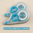 Par Corretivo Em Fita Yins 12m Para Home Office E Trabalhos Administrativos Escrita Limpa Sem Manchas -