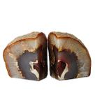 Par de 1 kg de suportes para livros decorativos de ágata JIC Gem Geode