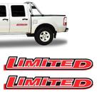 Par de Adesivo Ranger 10/12 Limited Emblema Lateral Vermelho