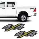 Par De Adesivos 4x4 Hilux Flex 2016 2017 2018 Emblema Verde