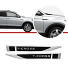 Par de adesivos aplique lateral resinado para volkswagen t-cross 2018 a 2020
