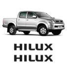 Par de Adesivos Emblema Hilux Preto Resinado Santo Antônio