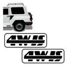 Par De Adesivos Emblema Lateral Jipe Gurgel 4wis Preto