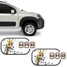 Par De Adesivos Fiat Uno Zíper 2011 Emblema Lateral Resinado