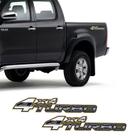 Par De Adesivos Hilux 2005/2008 4x4 Turbo Dourado