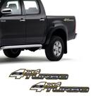 Par de Adesivos Hilux 2005/2008 4x4 Turbo Dourado