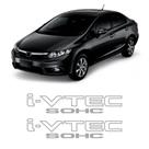 Par De Adesivos Laterais Para Civic 2007 á 2016 Ivtec Sohc Prata