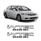 Par de Adesivos Laterais Para Civic Ivtec Sohc Preto 2007 á 2016