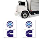 Par De Adesivos Motor Cummins Emblemas Caminhão Volkswagen