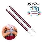 Par de Agulhas Intercambiáveis Tricô KnitPro Zing 6.00mm