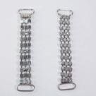 Par de alça com corrente tripla de strass 10cm